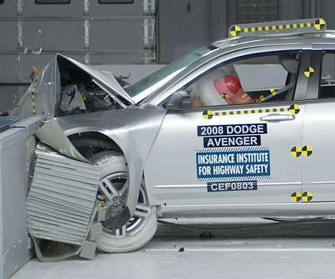 2011 Chrysler 200 IIHS Frontal Impact Crash Test Picture