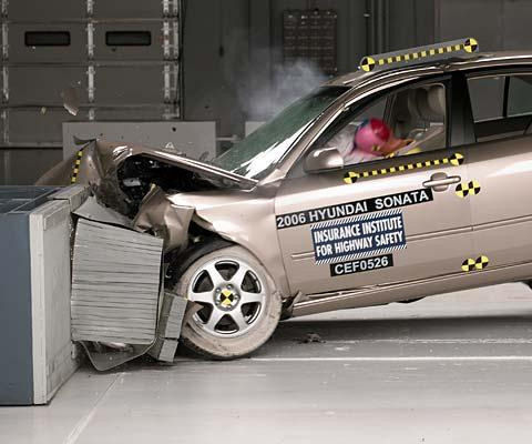 2008 Hyundai Sonata IIHS Frontal Impact Crash Test Picture