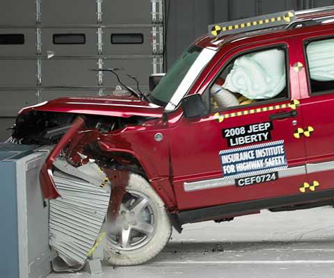 2008 Jeep Liberty IIHS Frontal Impact Crash Test Picture