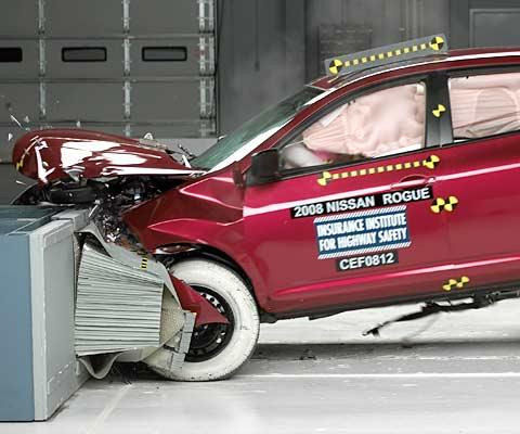 2008 Nissan Rogue IIHS Frontal Impact Crash Test Picture